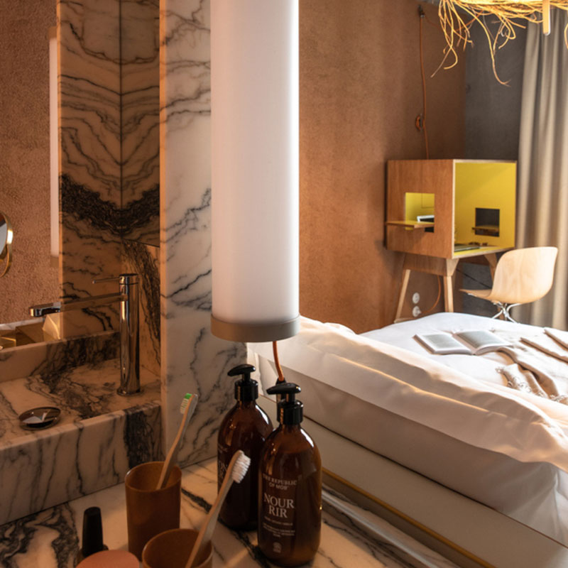 Room with desk, balcony