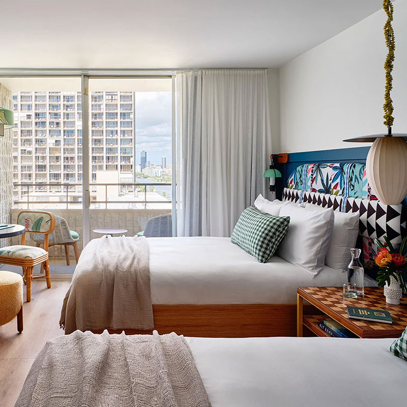 Accessible Two Double Beds with Lanai