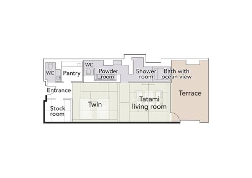 Deluxe Twin Room with Tatami Area View Bath - Ocean View