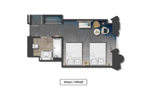 Heritage Double Room with Two Double Beds and City View