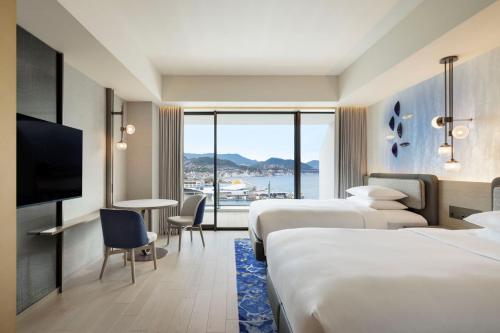 Premium Double Room with Two Double Beds and Harbor View