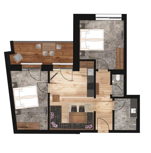 Classic Two-Bedroom Apartment with Balcony