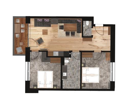 Premium Two-Bedroom Apartment with Balcony
