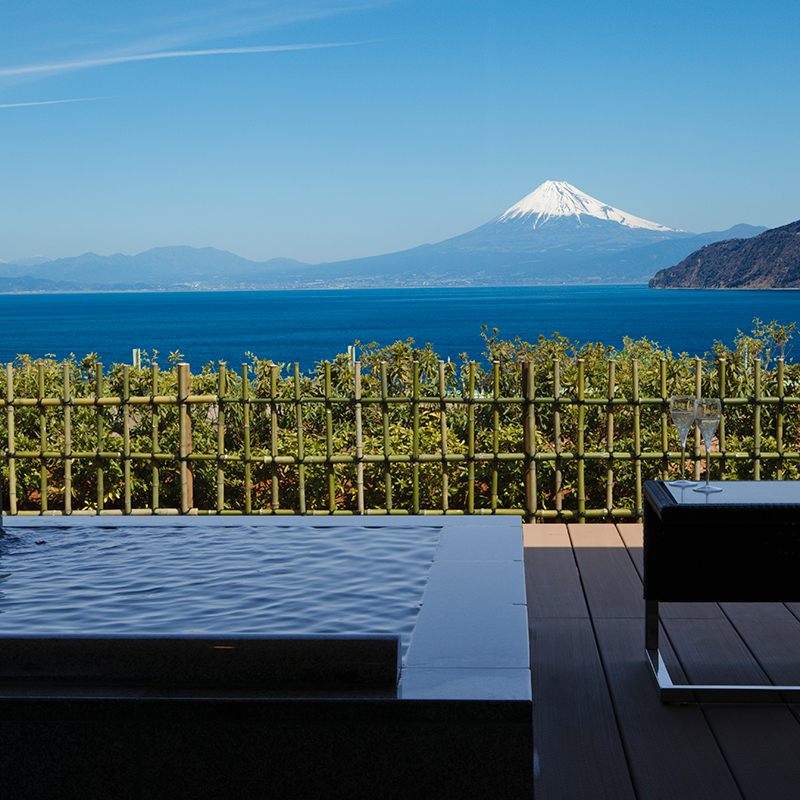 Twin Room with Tatami Area and Open-Air Hot Spring Bath, Mt,Fuji View【Umi no oka】