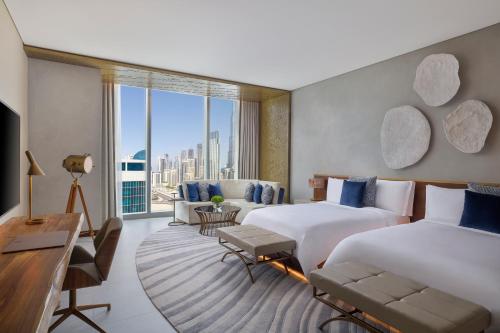 Superior Double Room with Two Double Beds, Partial Burj Khalifa or Downtown View including Signature St. Regis Butler Service