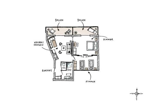 One-Bedroom Apartment with Mountain View