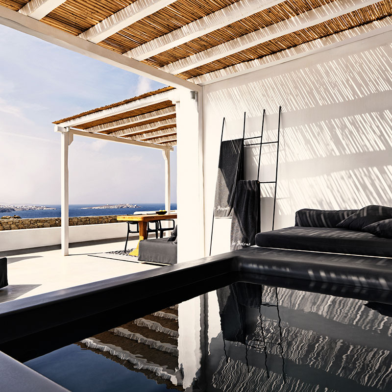 Bohemian Sea View Suite, outdoor Hot Tub
