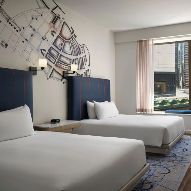 2 Double Beds