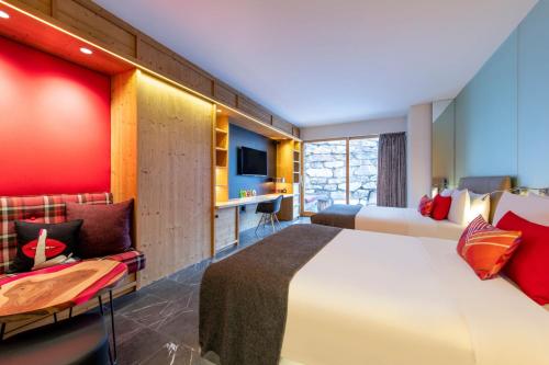 Cozy Room with Two Double Beds, Balcony and Fireplace