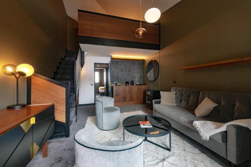 Duplex Family Room with ski slope view