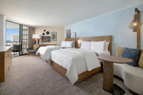 Newly Renovated Tower Partial Ocean View, Larger Guest room, 2 Double