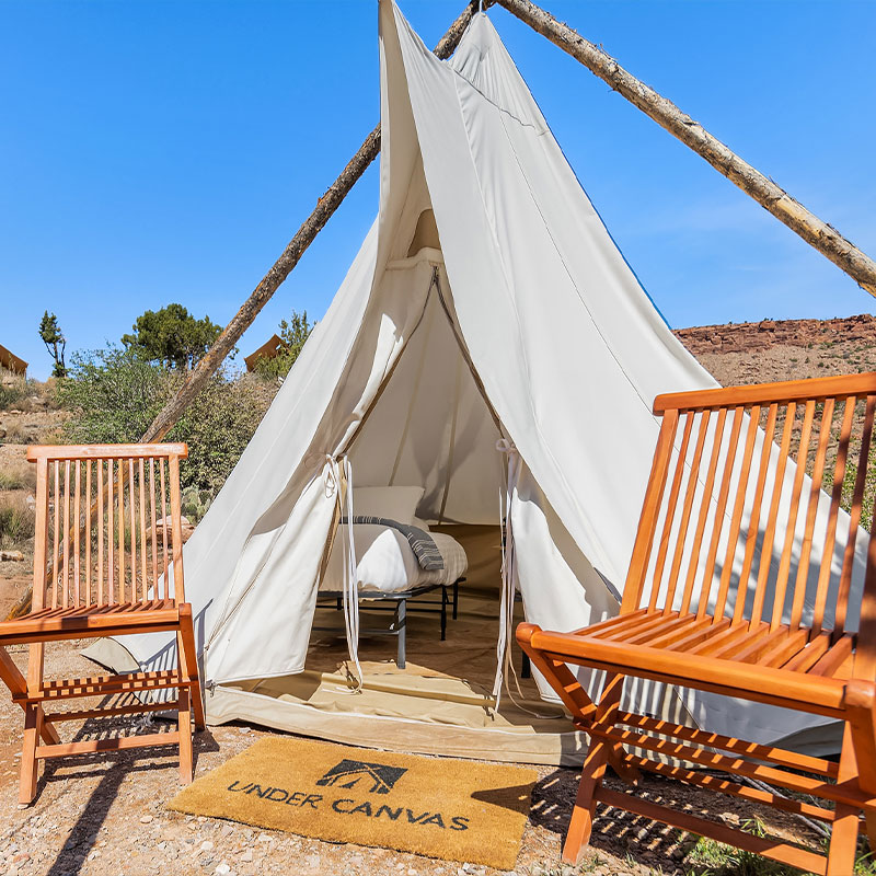 Deluxe Tent with Private Bathroom and Kids Tent
