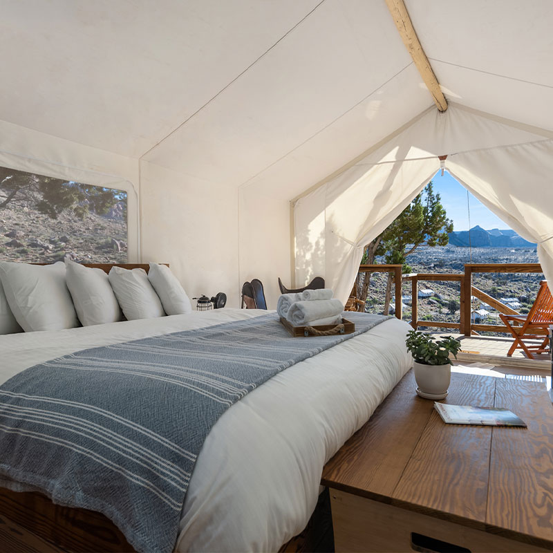 Deluxe Tent with Private Bathroom and Kids Tent