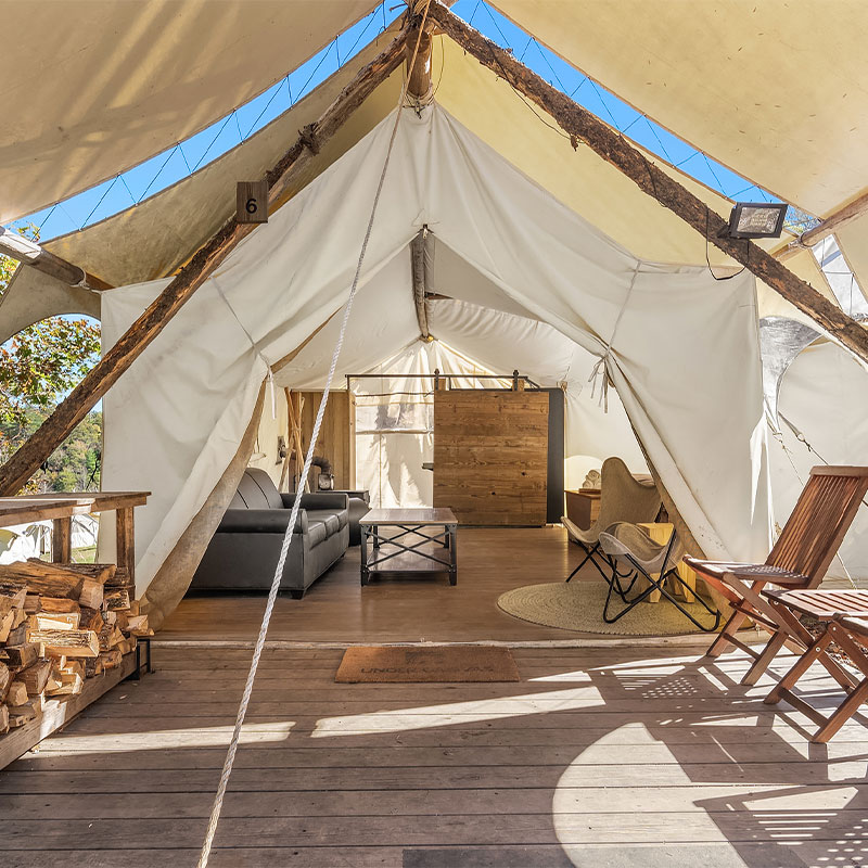 Suite Tent with Private Bathroom and Kids Tent