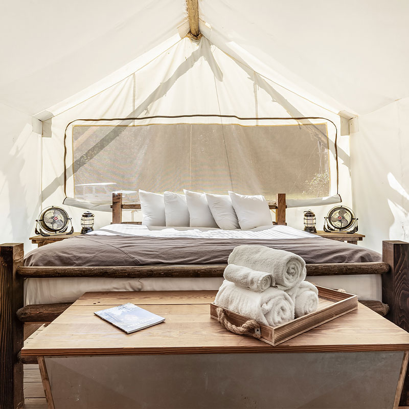 Suite Tent with Private Bathroom and Kids Tent