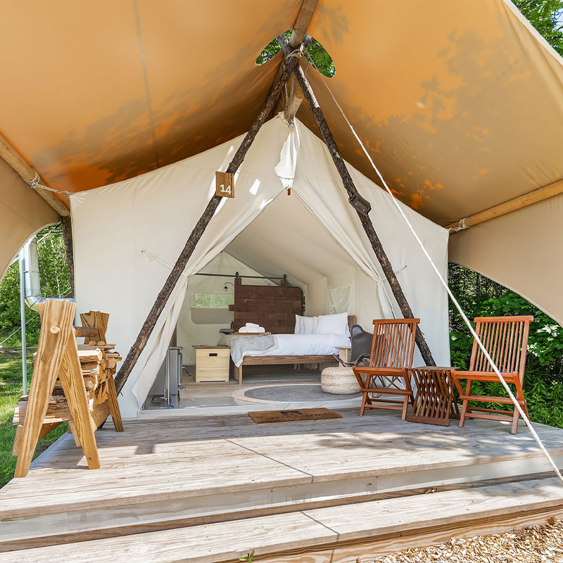 Deluxe Tent with Private Bathroom and Kids Tent