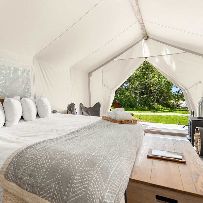 Deluxe Tent with Private Bathroom and Kids Tent