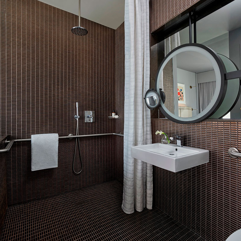 Modern Queen Roll-in Shower Accessible