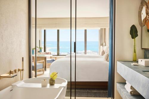 Panorama Double Room with Two Double Beds and Partial Sea View