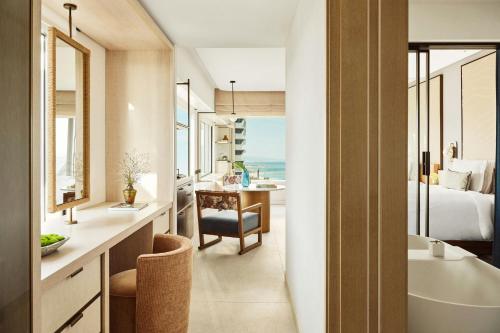 Panorama Double Room with Two Double Beds and Partial Sea View